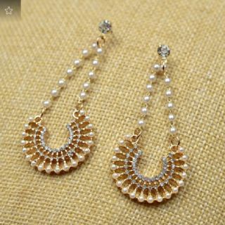Best Gift for your Sister: Fashionable Stone and Pearl Work Earrings