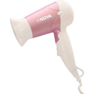 Nova Silky Shine Hot And Cold Foldable Hair Dryer  (1200 W, Pink, White)