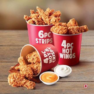 KFC Super Sixes: 6 Pc Hot & Crispy, 6 Pc Boneless Strips & 6 Pc Hot Wings