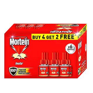 Mortein Mosquito Killer Liquid Vaporizer Refill - Buy 4, Get 2 Free Pack {10% off on applying coupon on product page}