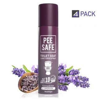 Toilet Seat Sanitizer Spray (Lavender) - (Pack of 4) at Rs.185 (After using coupon 'GOPAISA20' & GP Cashback)